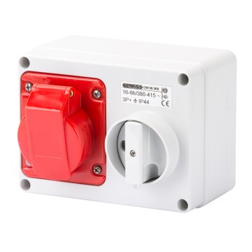 Gewiss 16A 3P+E 415V Interlocked Switched Socket IP44
